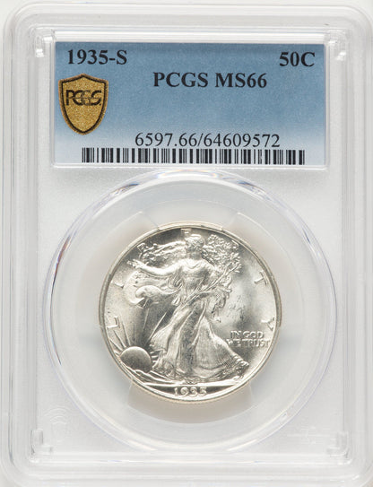 1935-S 50C Walking Liberty Half Dollar PCGS MS66