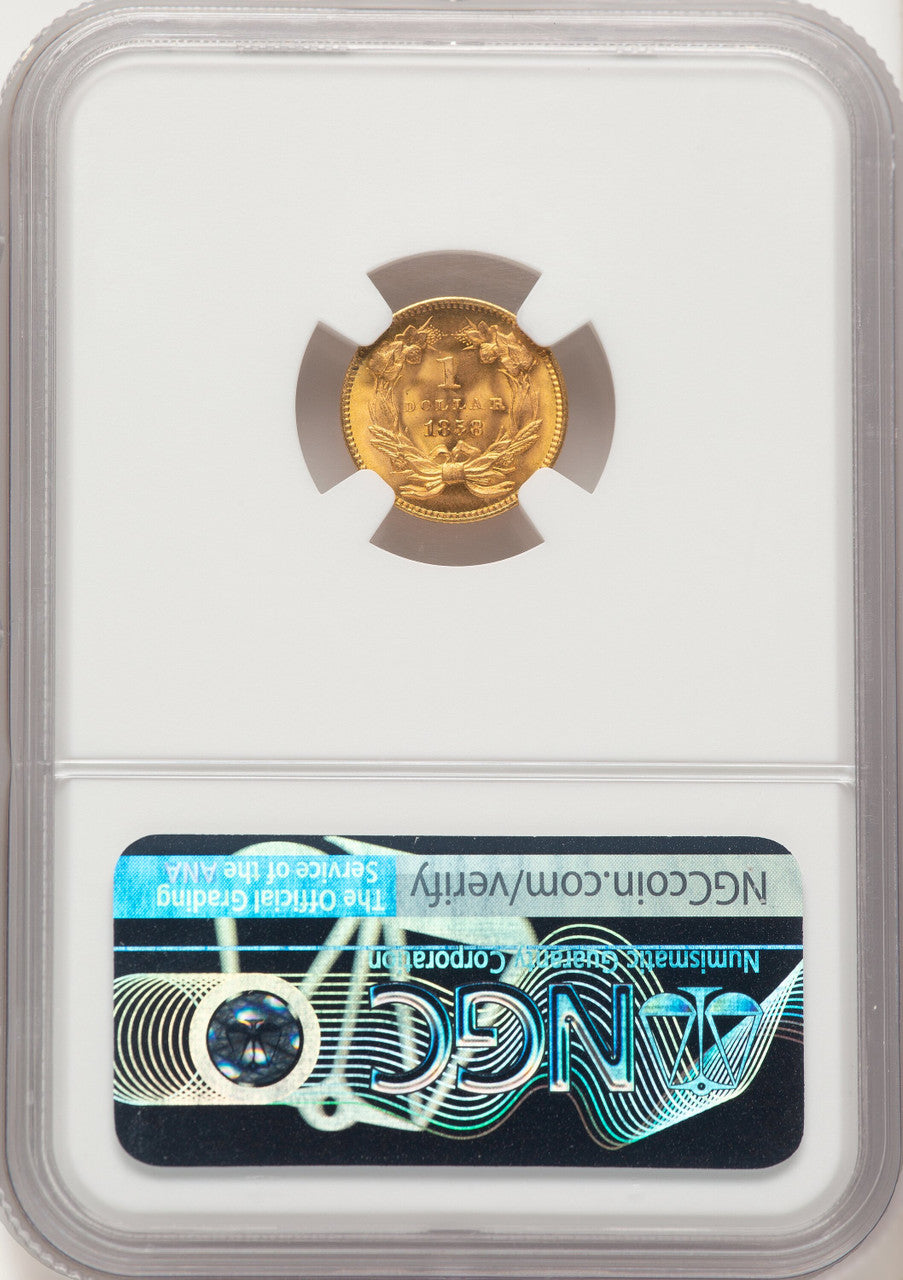 1858 G$1 Gold Dollar NGC MS64