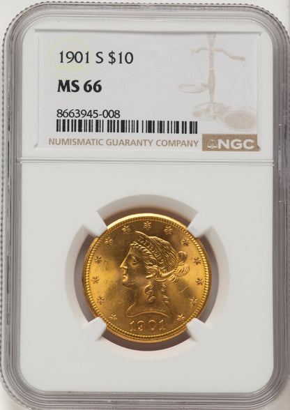 1901-S $10 Liberty Eagle NGC MS66