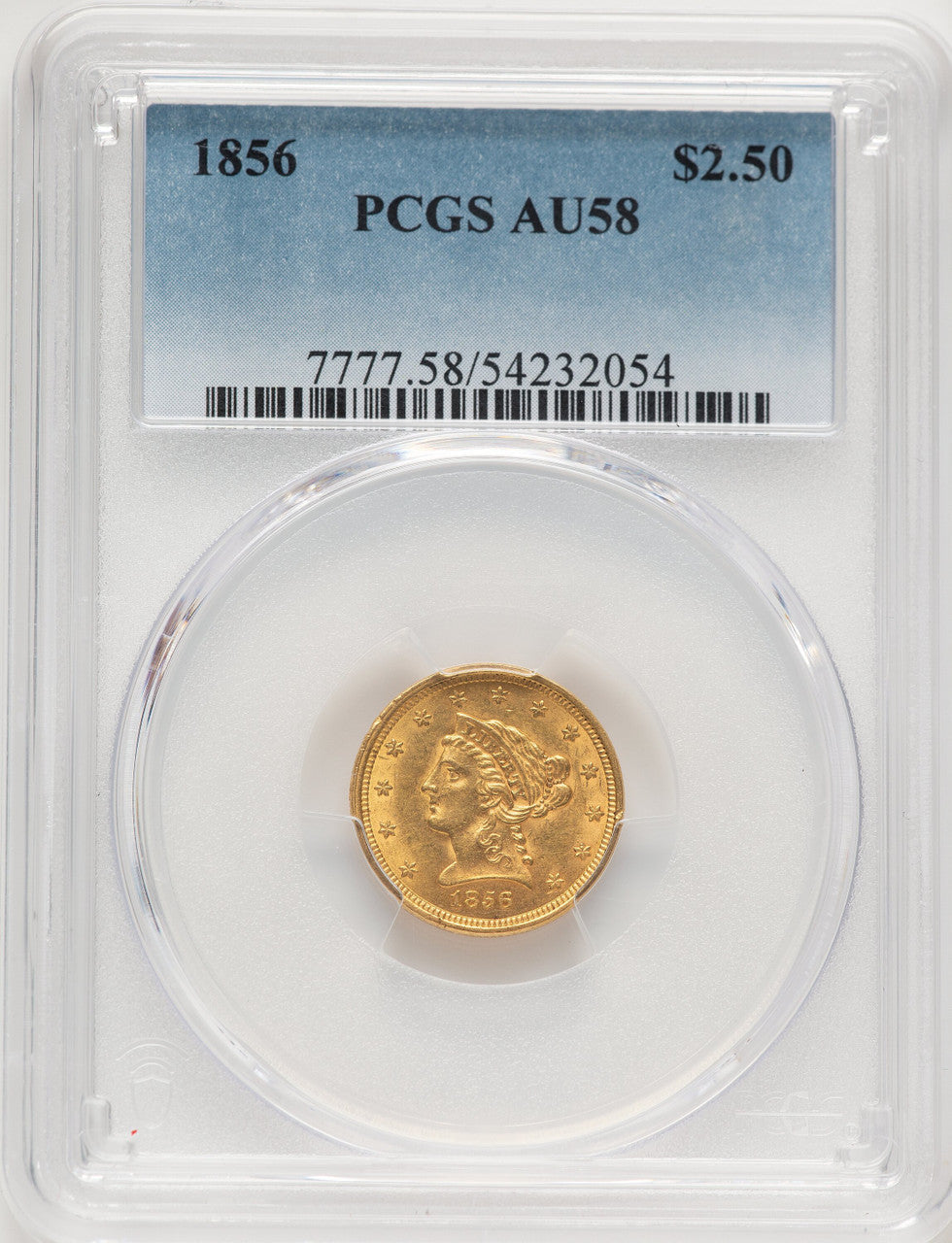 1856 $2.50 Liberty Quarter Eagle PCGS AU58