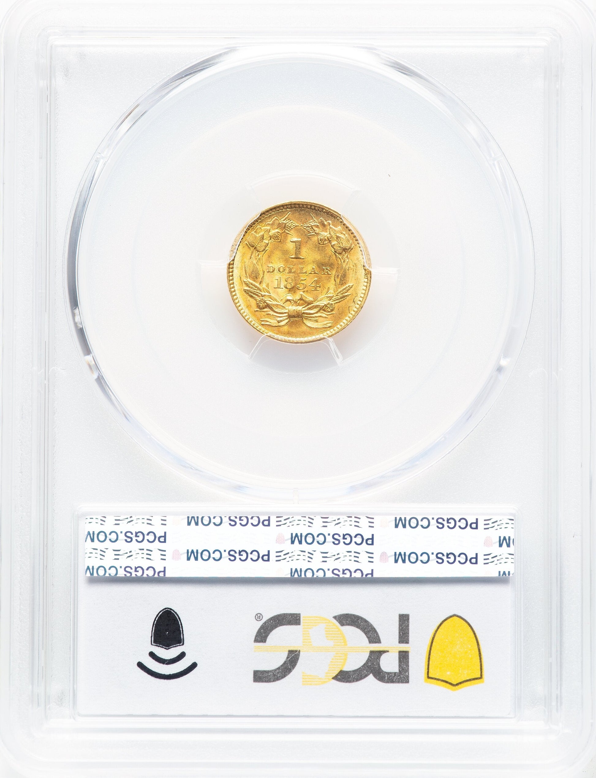 1854 G$1 Type Two Gold Dollar PCGS MS63