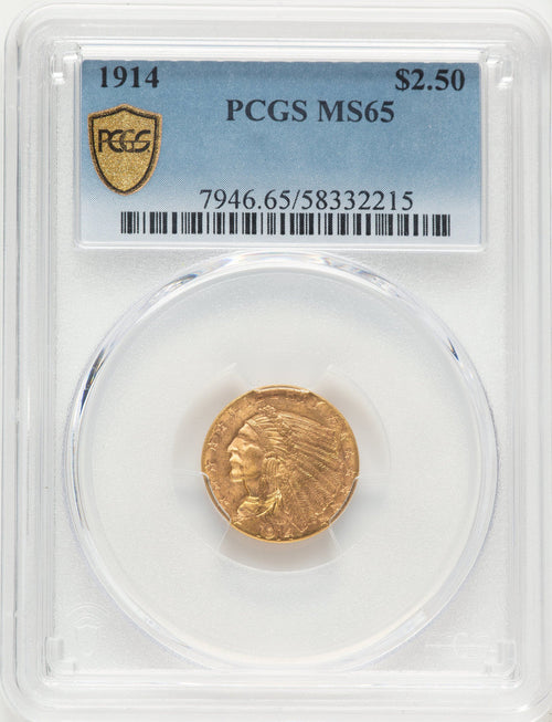1914 $2.50 Indian Quarter Eagle PCGS MS65