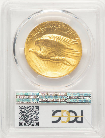 1907 $20 Wire Rim High Relief Double Eagle PCGS MS65