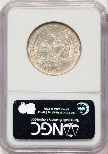 1853 50C Arrow and Rays Seated Half Dollar NGC MS66