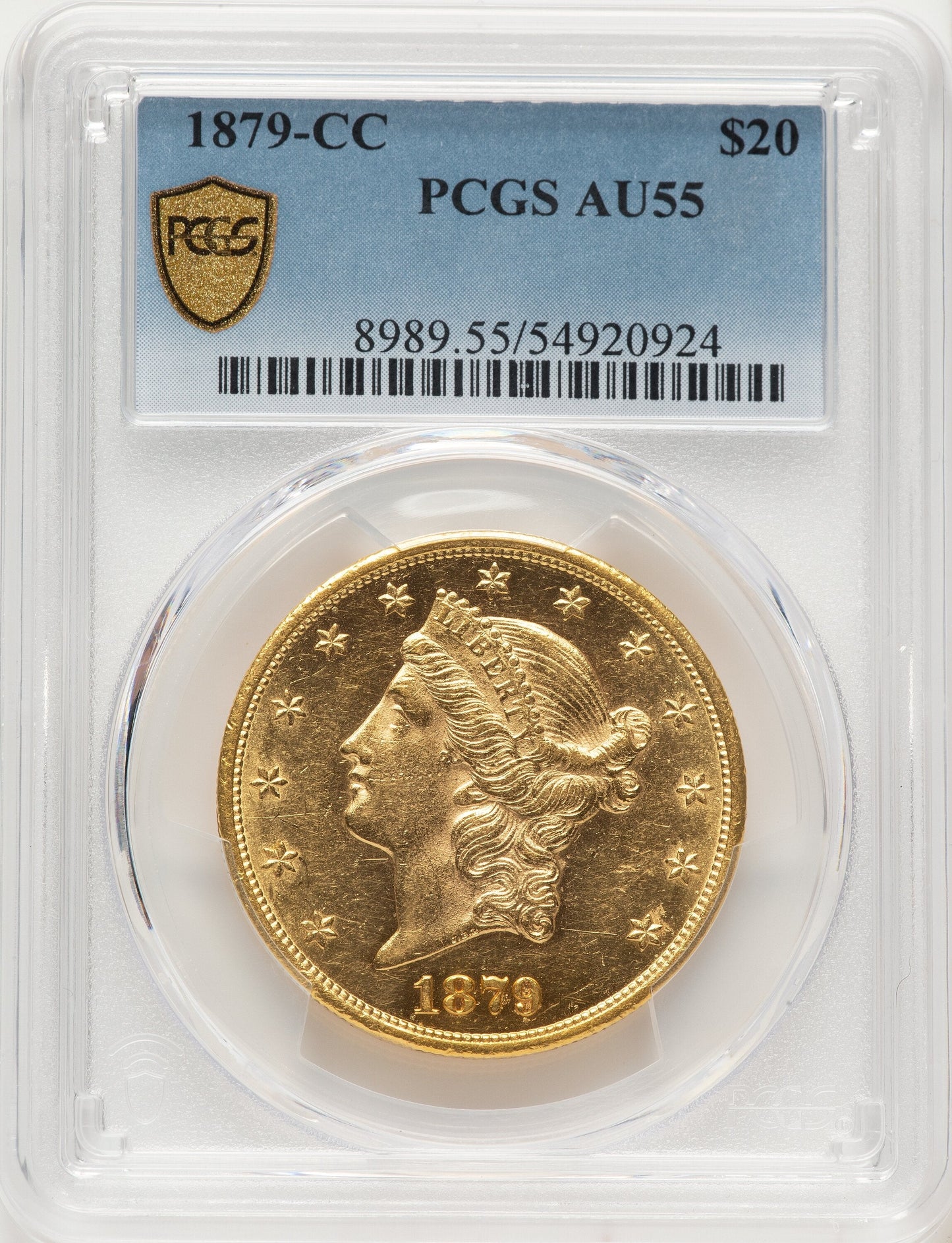 1879-CC $20 Liberty Double Eagle PCGS AU55
