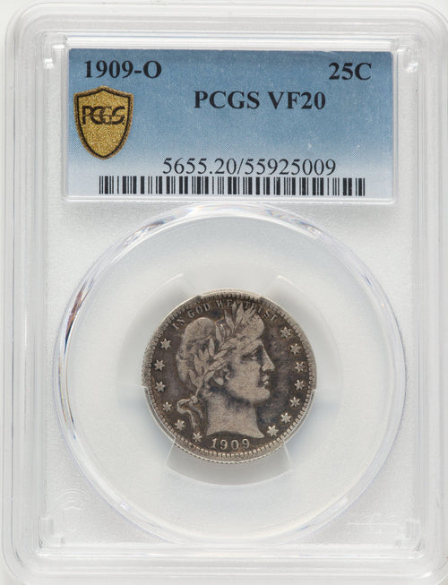 1909-O 25C Barber Quarter PCGS VF20