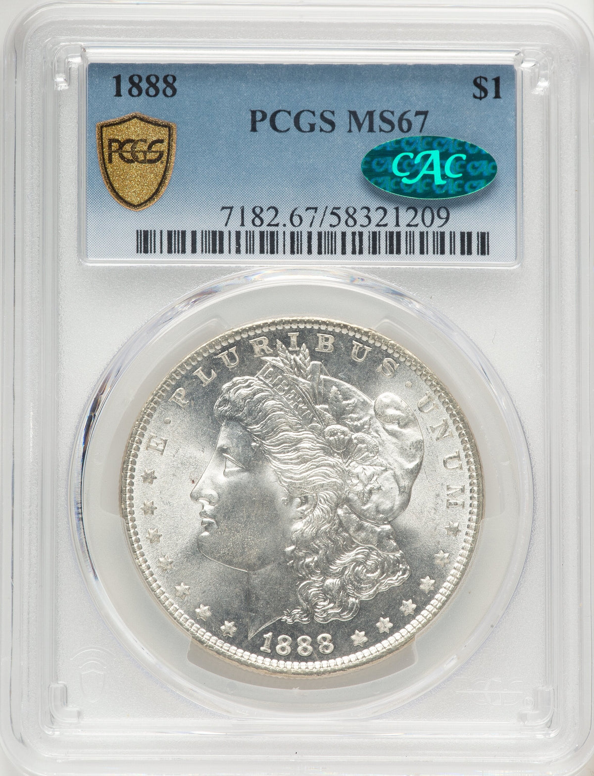 1888 CAC Morgan Dollar PCGS MS67