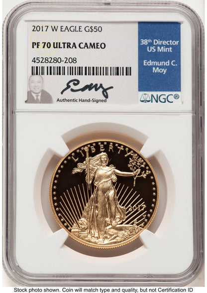 2017-W Proof Gold Eagle 1 oz NGC PF70 Ed Moy