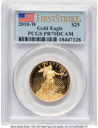 2010-W Proof Gold Eagle 1/2 oz FS Flag PCGS PR70
