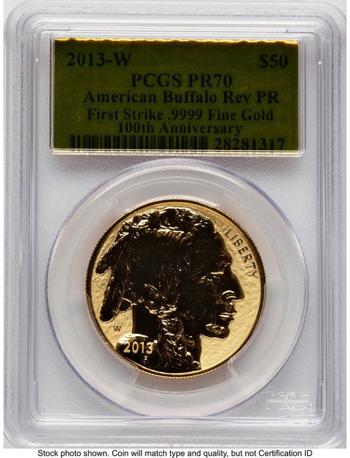 2013-W Reverse Proof Gold Buffalo 1 oz FS Gold Foil PCGS PR70
