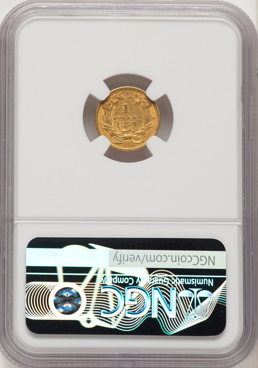 1854 G$1 Type Two Gold Dollar NGC AU55 (784517023)