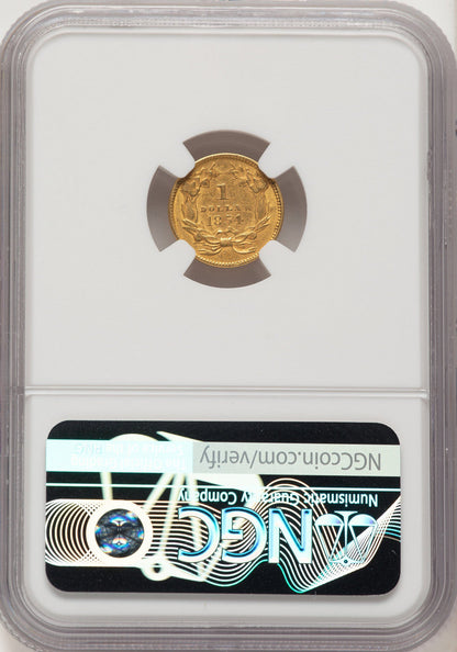 1854 G$1 Type Two Gold Dollar NGC AU55 (784517023)