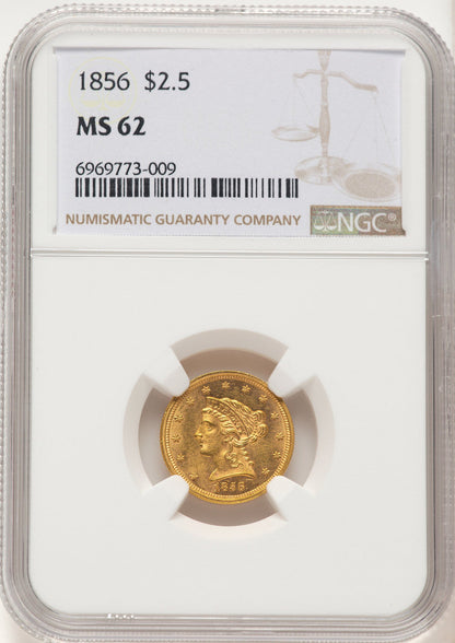 1856 $2.50 Liberty Quarter Eagle NGC MS62