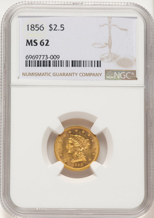 1856 $2.50 Liberty Quarter Eagle NGC MS62