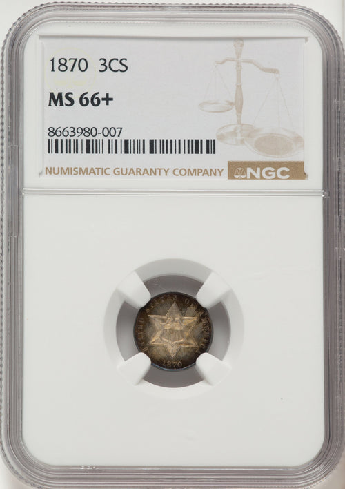 1870 3CS Three Cent Silver NGC MS66+