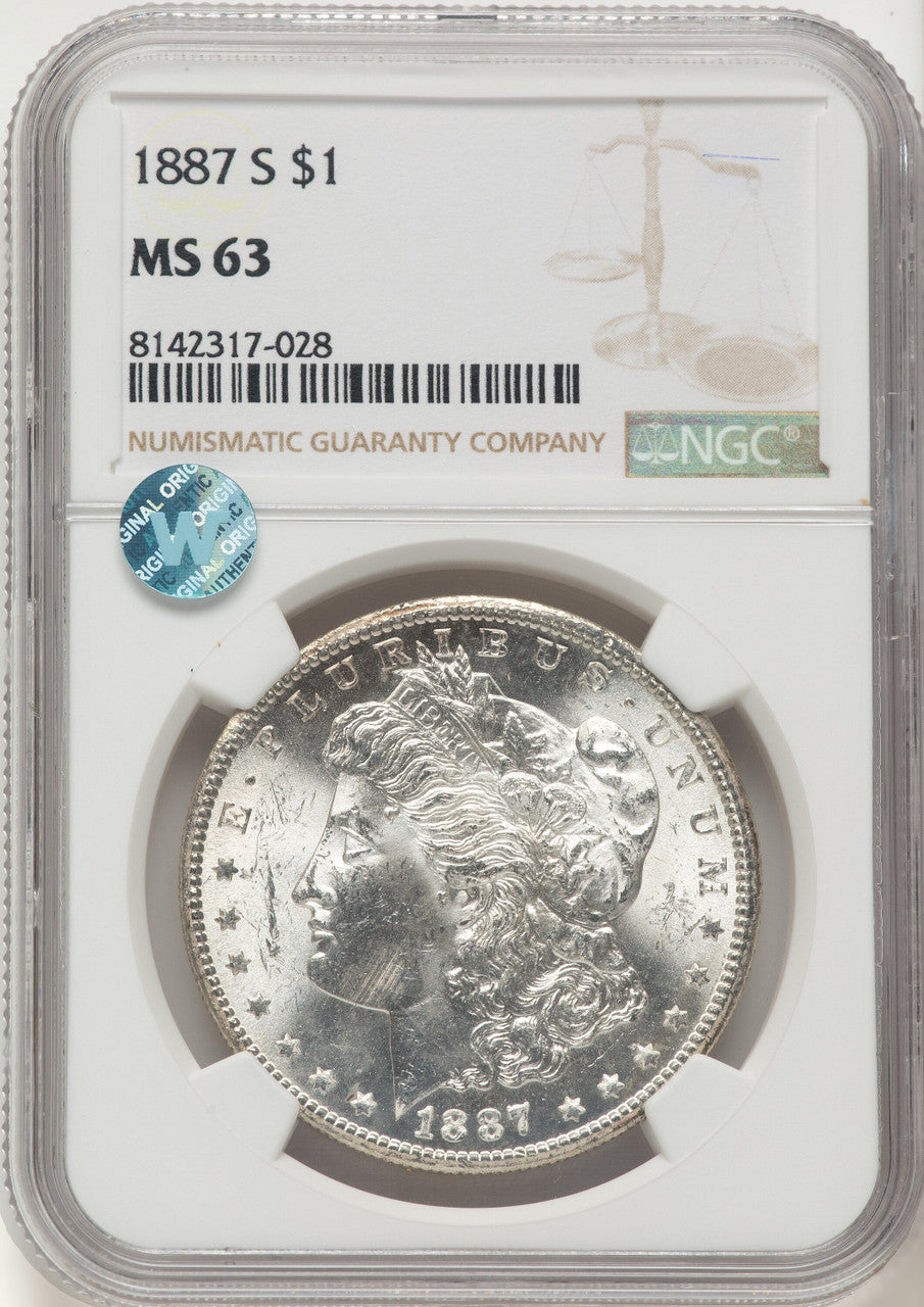 1887-S Morgan Dollar NGC MS63