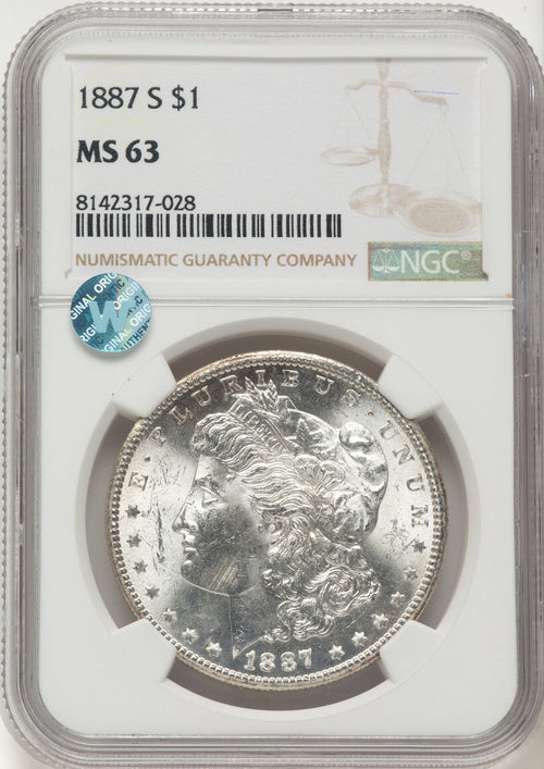 1887-S Morgan Dollar NGC MS63