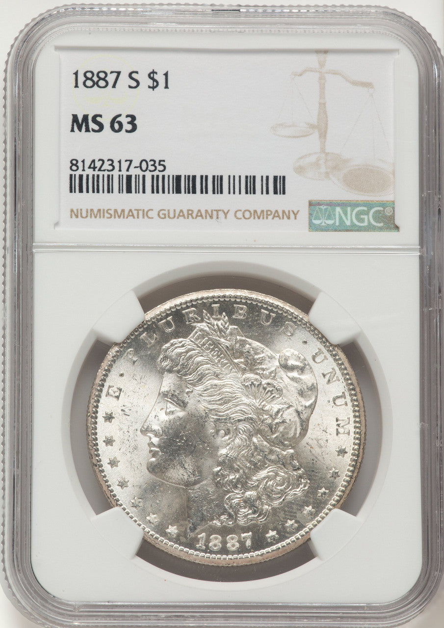 1887-S Morgan Dollar NGC MS63