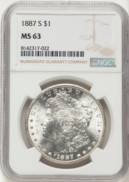 1887-S Morgan Dollar NGC MS63