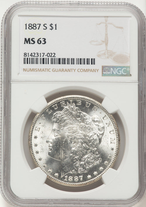 1887-S Morgan Dollar NGC MS63