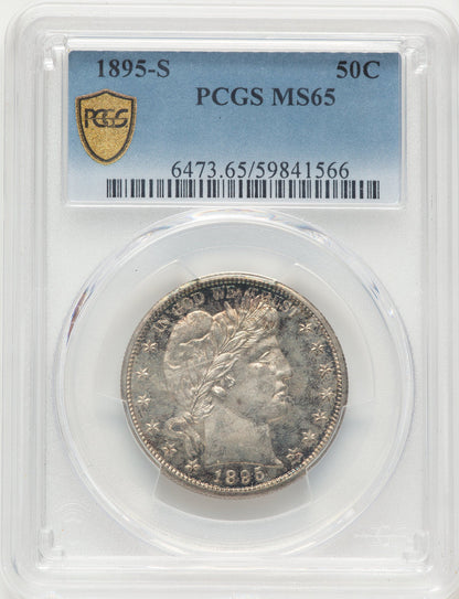 1895-S 50C Barber Half Dollar PCGS MS65