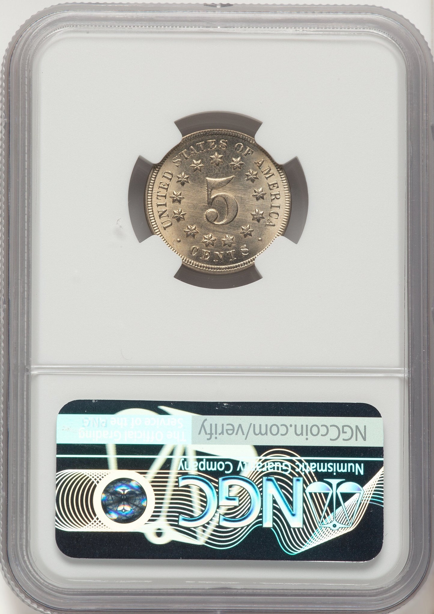 1869 5C Shield Nickel NGC MS67