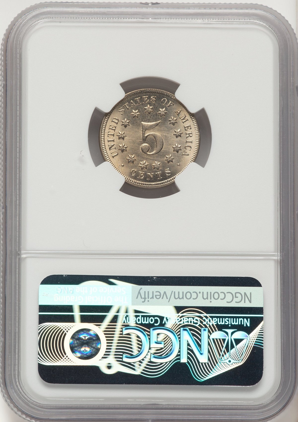 1869 5C Shield Nickel NGC MS67