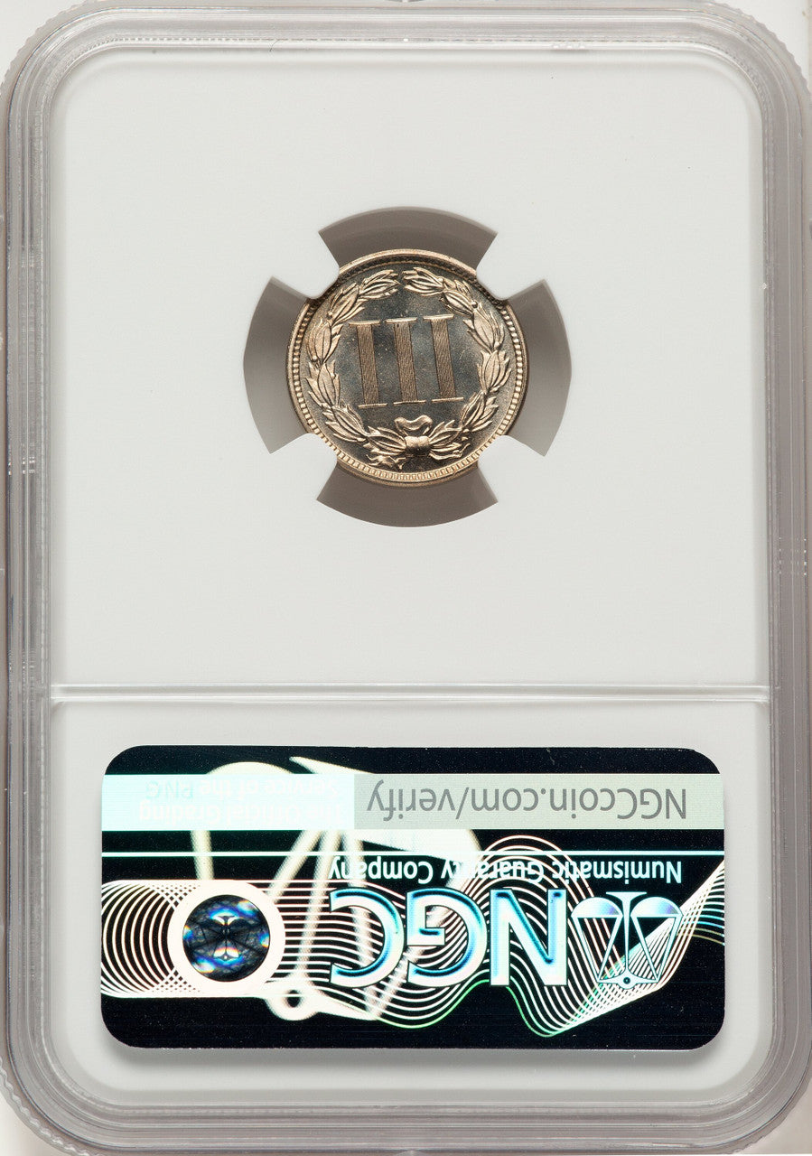 1882 3CN PRCA Proof Three Cent Nickel NGC PR66