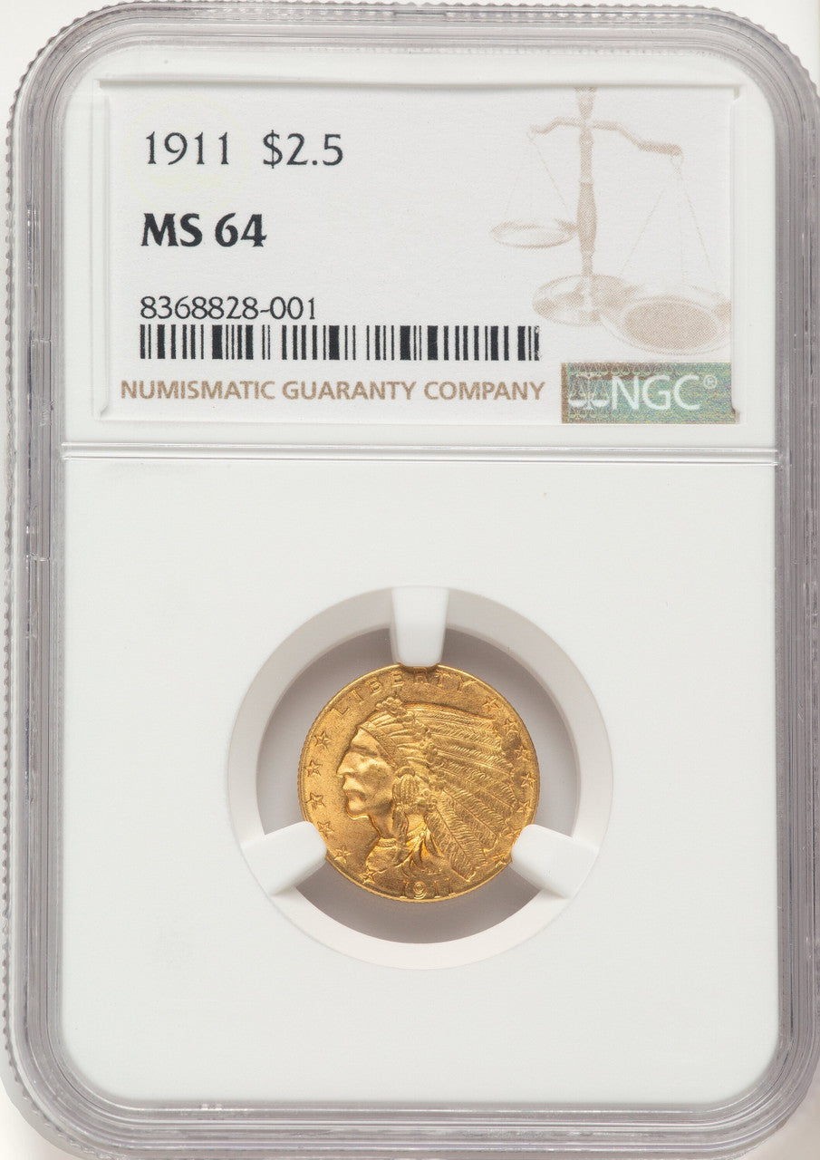 1911 $2.50 Indian Quarter Eagle NGC MS64