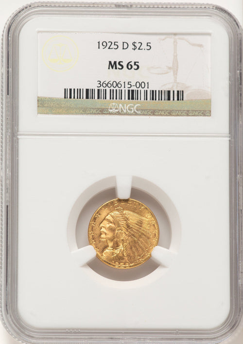 1925-D $2.50 Indian Quarter Eagle NGC MS65