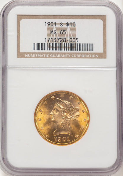 1901-S $10 Liberty Eagle NGC MS65