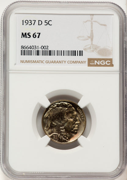 1937-D 5C Buffalo Nickel NGC MS67