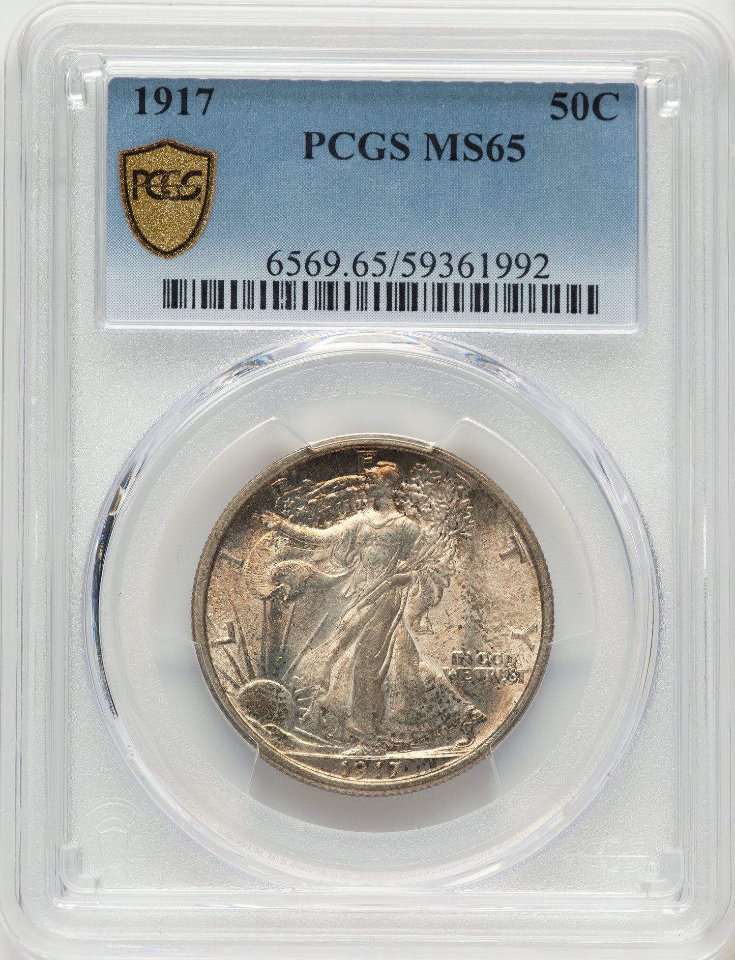 1917 50C Walking Liberty Half Dollar PCGS MS65