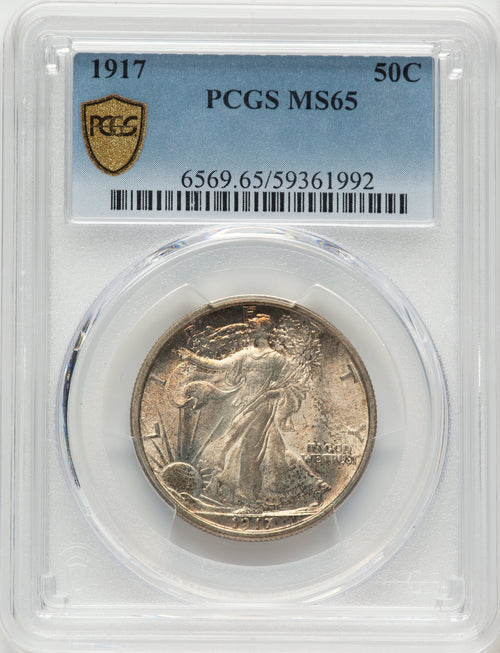 1917 50C Walking Liberty Half Dollar PCGS MS65