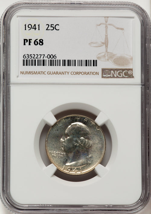 1941 25C Proof Washington Quarter NGC PR68