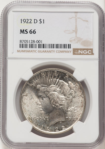1922-D Peace Dollar NGC MS66