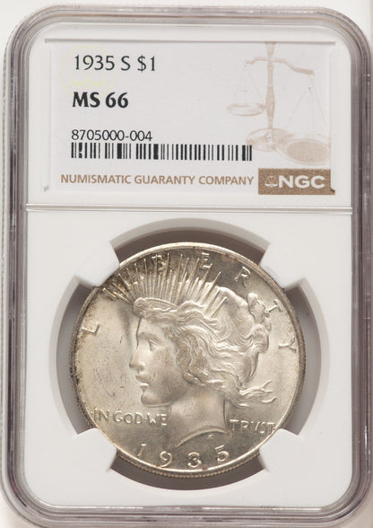 1935-S Peace Dollar NGC MS66