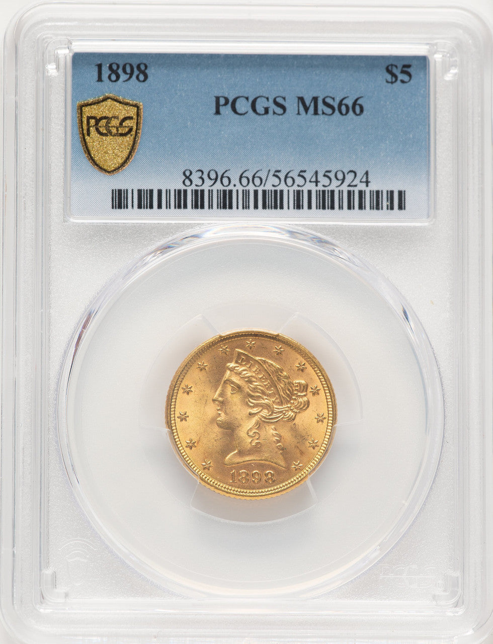 1898 $5 Liberty Half Eagle PCGS MS66