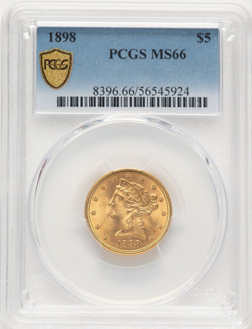 1898 $5 Liberty Half Eagle PCGS MS66