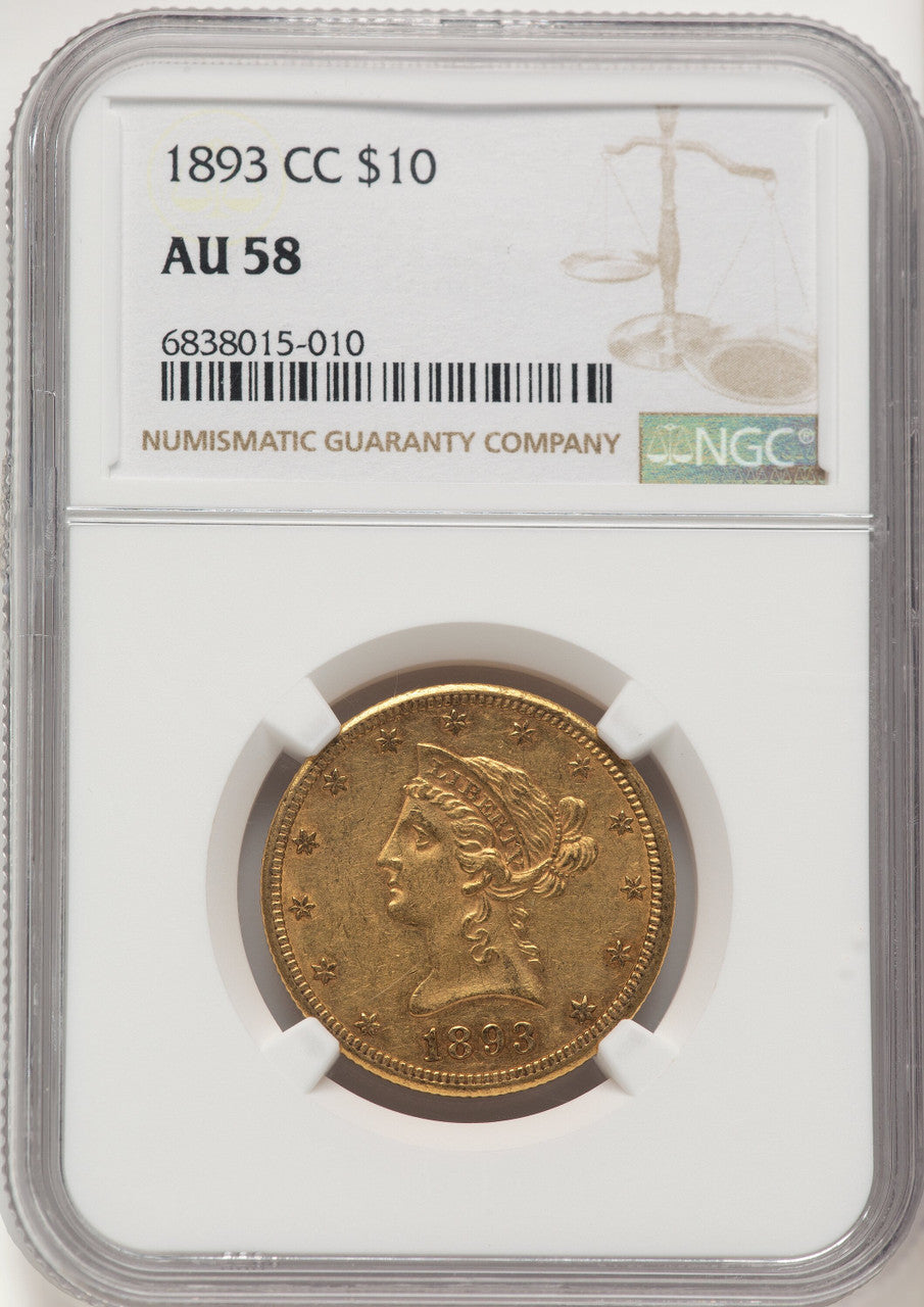1893-CC $10 Liberty Eagle NGC AU58