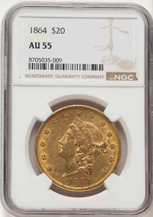 1864 $20 Liberty Double Eagle NGC AU55
