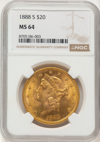 1888-S $20 Liberty Double Eagle NGC MS64