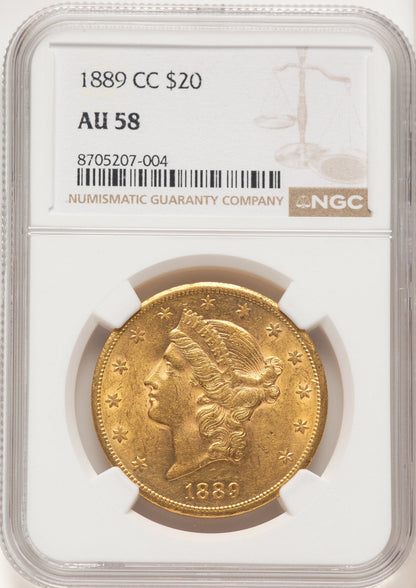 1889-CC $20 Liberty Double Eagle NGC AU58