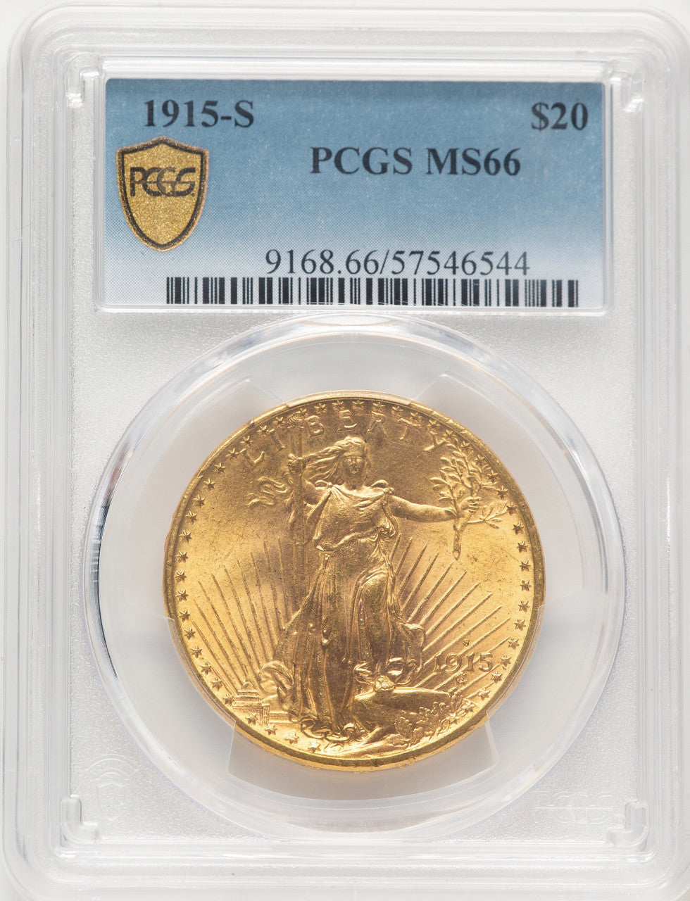 1915-S $20 Saint-Gaudens Double Eagle PCGS MS66