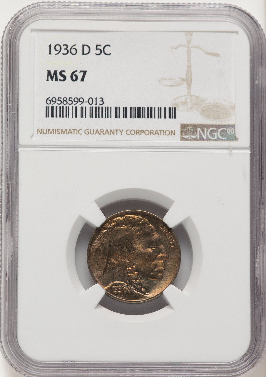 1936-D 5C Buffalo Nickel NGC MS67 (784564001)