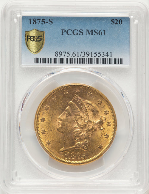 1875-S $20 Liberty Double Eagle PCGS MS61