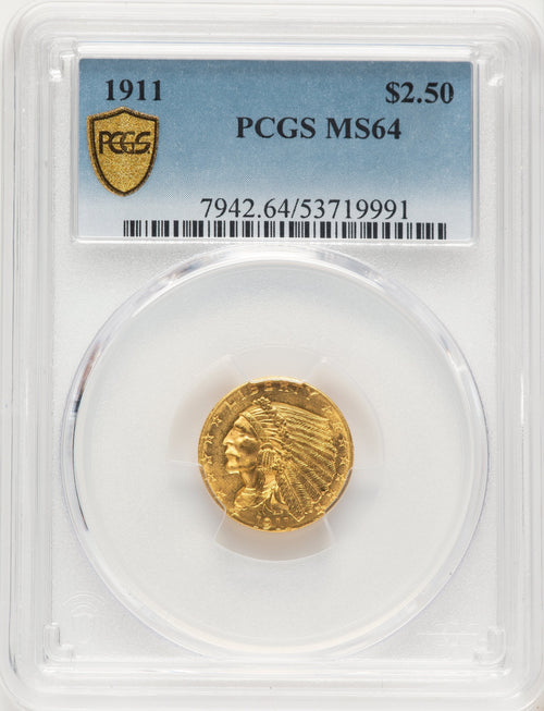 1911 $2.50 Indian Quarter Eagle PCGS MS64