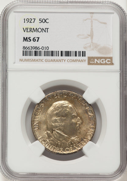 1927 50C Vermont Commemorative Silver NGC MS67
