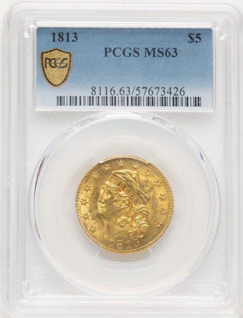 1813 $5 Early Half Eagle PCGS MS63