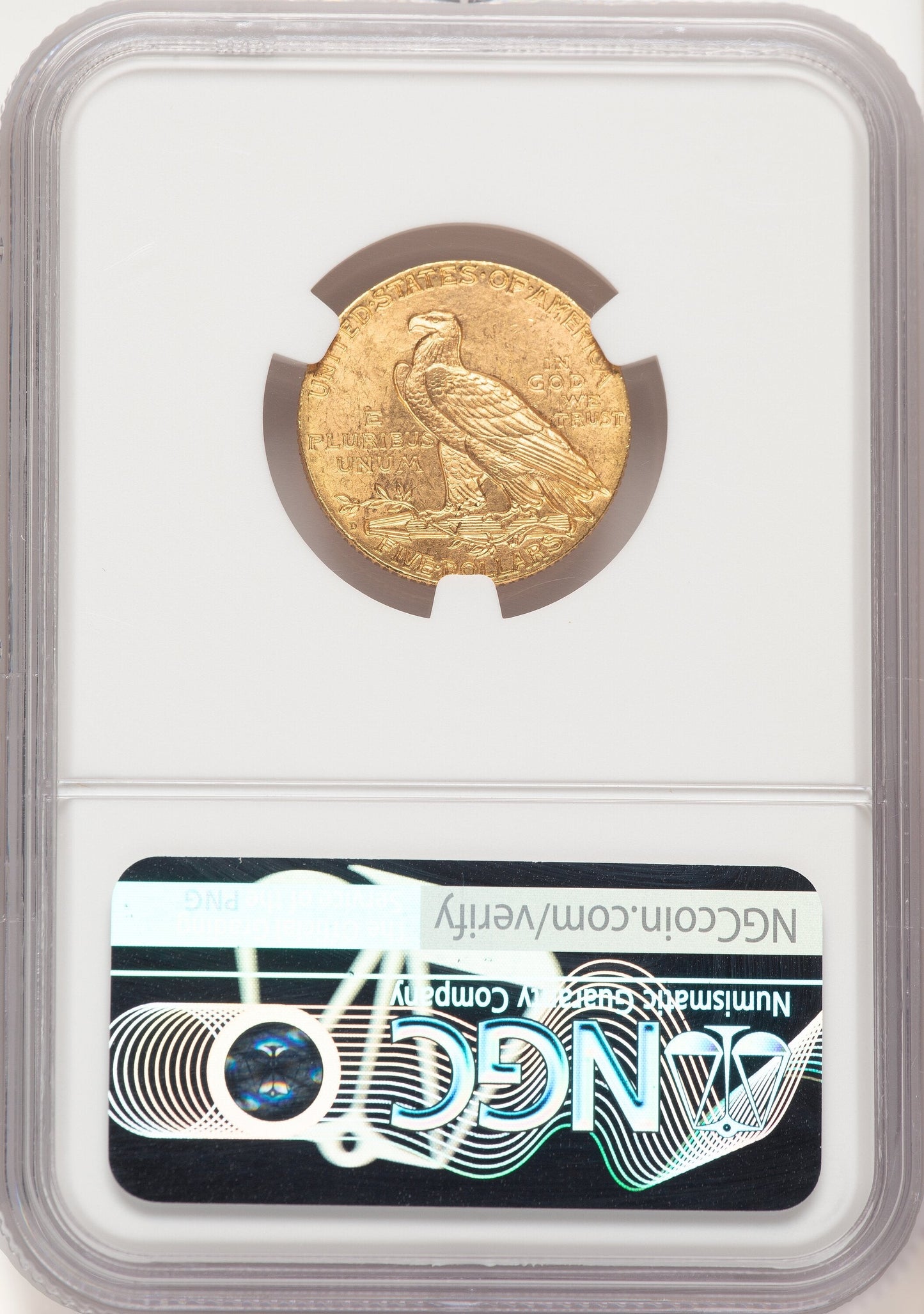 1908-D $5 Indian Half Eagle NGC MS65